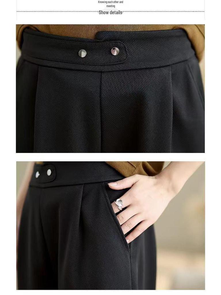 Plus Size Versatile Black High-Waisted Harem Pants - Stylish, Tummy Concealing, Slimming, Loose-Fit Carrot Design
