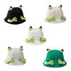 Summer Fisherman Hat for Woman Cloth Bucket Hat Frog Shape Wide Brim Hat