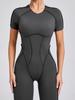 Autumn/Winter Backless Sports Jumpsuit: Three-Dimensional Yoga One-Piece with Tight Short Sleeves and Long Pants (Style 88201)