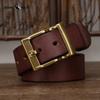 Retro Thickened First Layer Cowhide Copper Buckle Belt Men's Genuine Leather Trendy All-match Tough Guy Jeans Belt