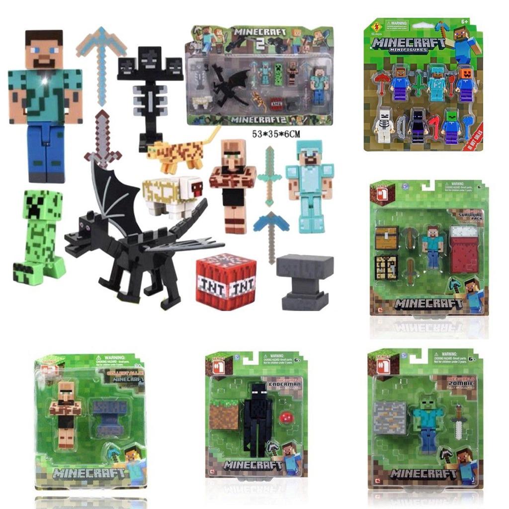 Minecraft Puslespils Actionfigurer Samling Høj Kvalitet Boligdekoration Og Gave Til Spillere