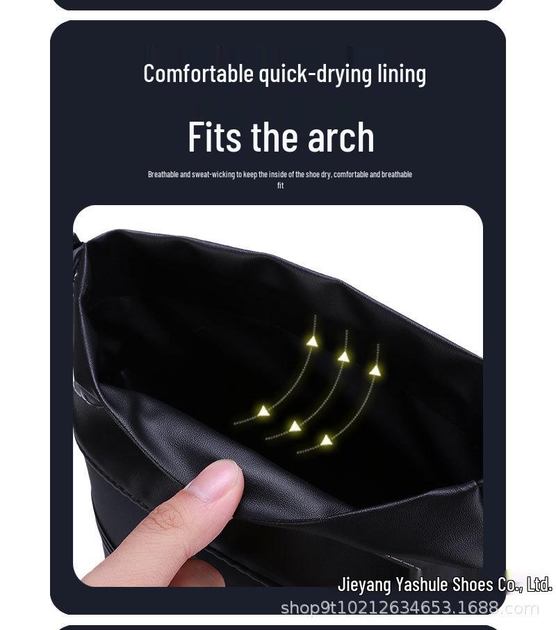 Męskie wysokie wodoodporne antypoślizgowe kalosze z mankietem