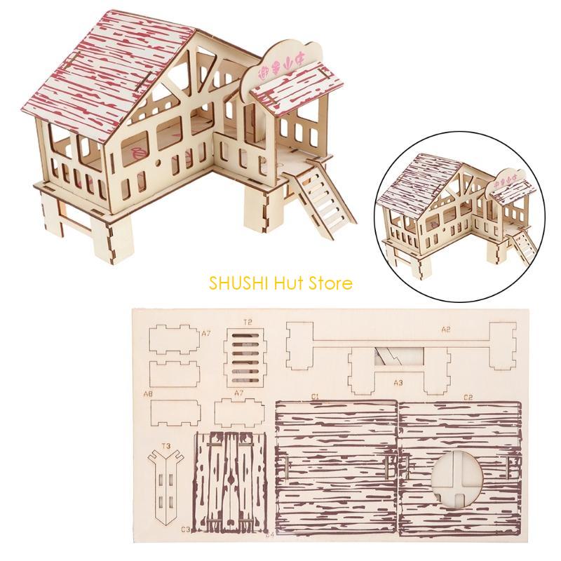 Activities Exercise Small Animals House Pet Gerbil Double Layer Villa D57B