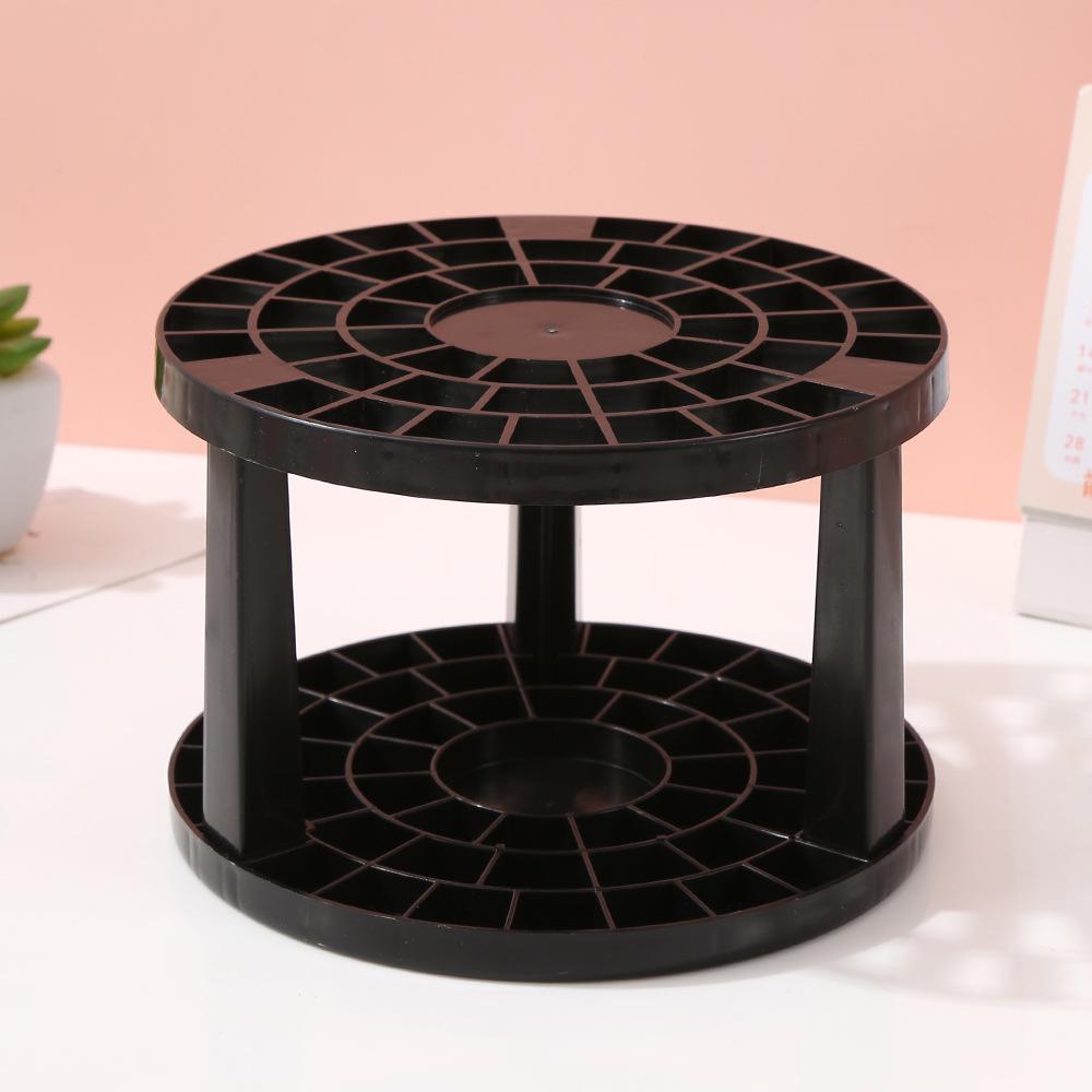 

Многофункциональный круглый пластиковый органайзер: Подставка для ручек и хранение кистей для макияжа чёрный