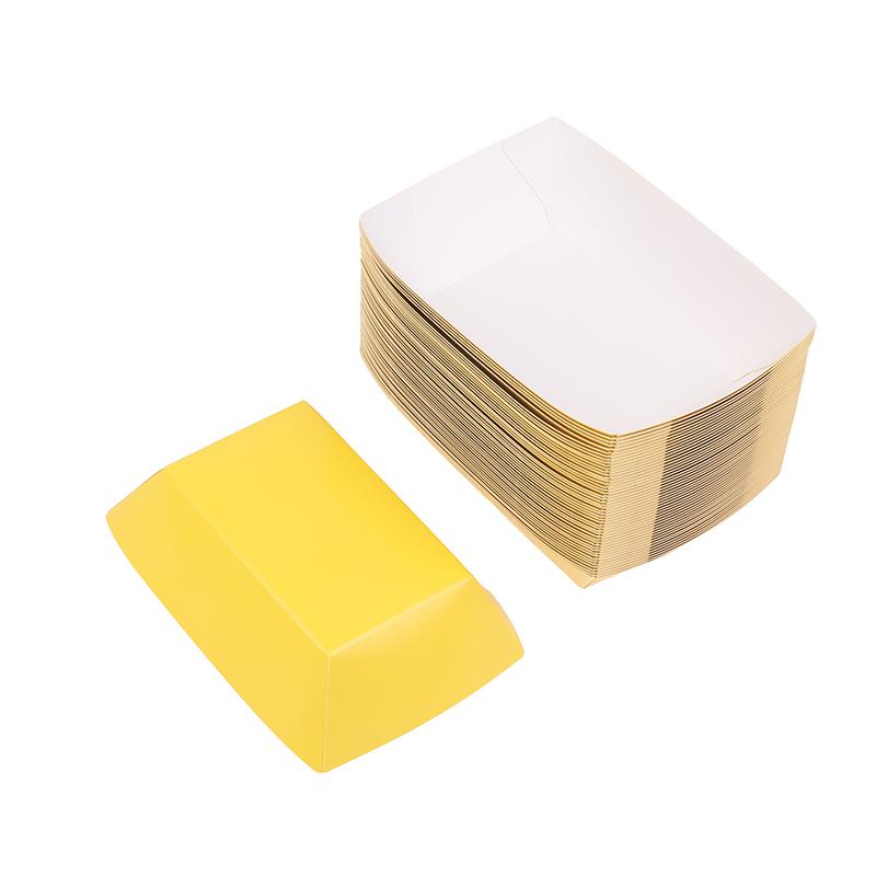 50Pcs Colorful Paper Food Boat Trays Disposable Paper Boats Containers Mini Kraft Food Serving Tray Boats Birthday Wedding