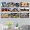 Retro National City Plaques Metal Plate Chile Brazil Mexico Metal Tin Signs Garage Car Club Living Room Home Wall Decor