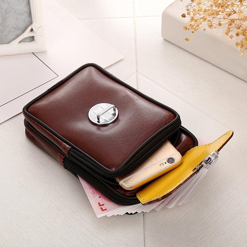 Eleganter Herren Vintage Kunstleder Fanny Rucksack mit sicherem Reißverschluss Bauchtasche