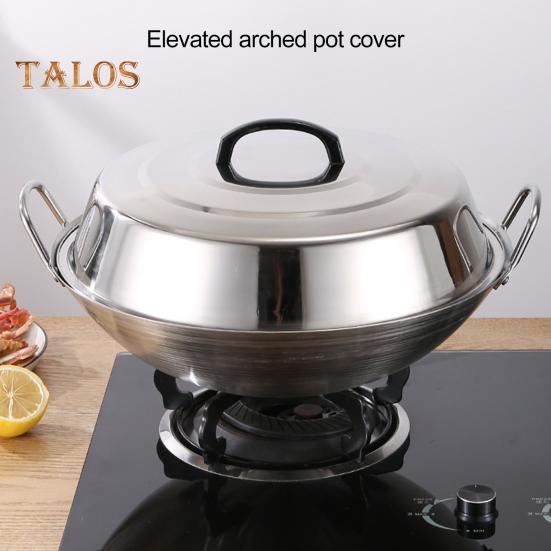 Pot Lid Thickened Stainless Steel Anti-rust Smooth Heigthen No Deformation Heat-resistant Handle Mirror Polished Steam Cover Flat Top Round