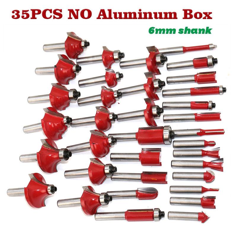 Set de freză din carbură de tungsten cu tijă de 6 mm și 8 mm, 35 buc. Cuțit de tăiere pentru prelucrarea lemnului, frezare