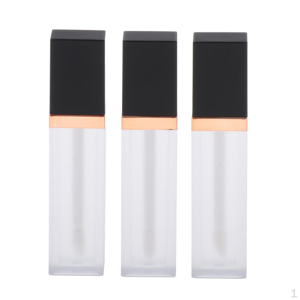 Tube (3PCS × 7ML) Empty Plastic Bottles for Cosmetic Lip Balm Tubes Black Frosted