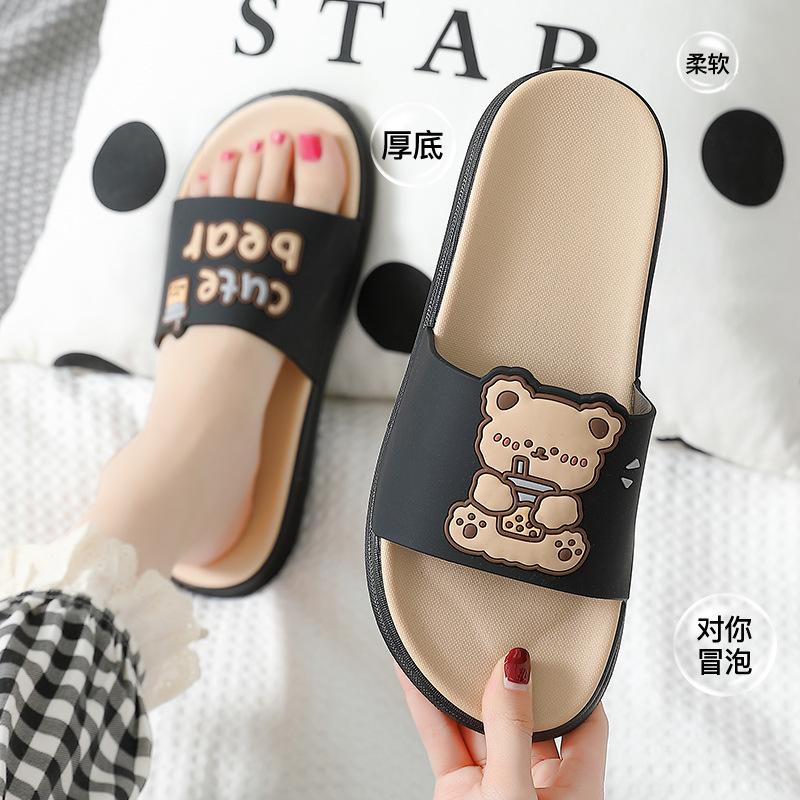 Cute slippers summer new indoor home bathroom bath non-slip outer wear household cool slippers