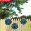 2D Flat 20*20cm1pc Vintage Blue Mandala with Leaf Patterns Wall Art Round Signage, Bright Symmetry Blue Flowers Theme Wooden Pendant, Applicable  Bar