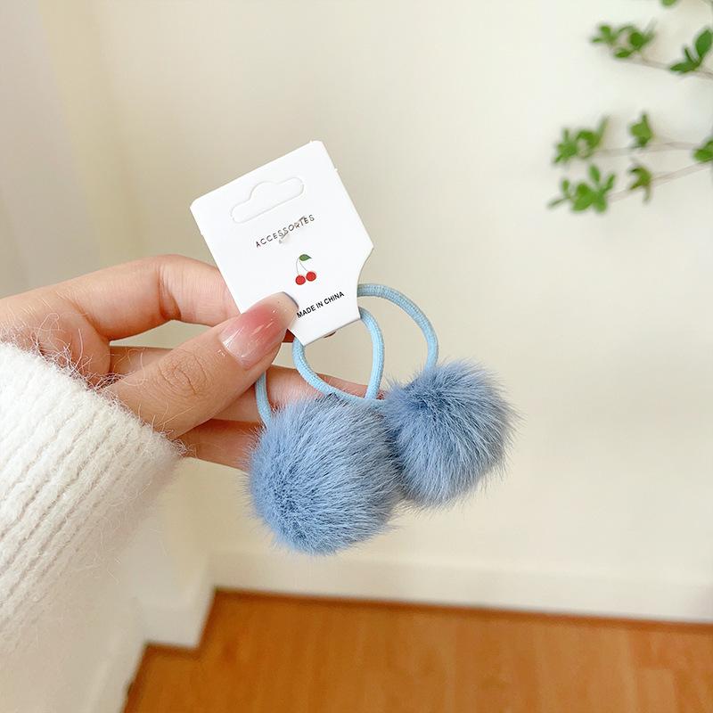 2 Stück Neue Süße Bonbonfarbene Haarkugel Mädchen Kinder Elastische Haarbänder Kinder Haargummis Prinzessin Haaraccessoires Baby Kopfschmuck