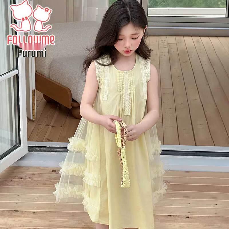 Fuluomi Girls' Sleeveless Mesh Princess Dress