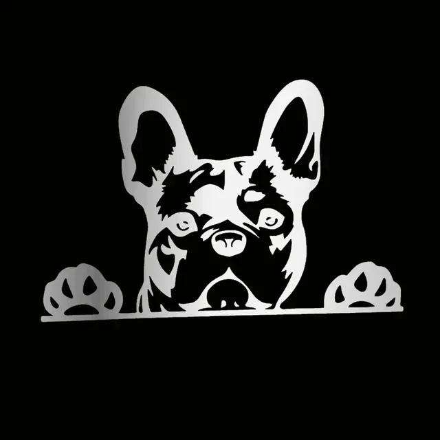 Autoaufkleber Pfoten hoch Französische Bulldogge Frenchie Bully Hund Dekoration Vinyl Aufkleber Reflektierend Laser 3D Autoaufkleber Auto Styling