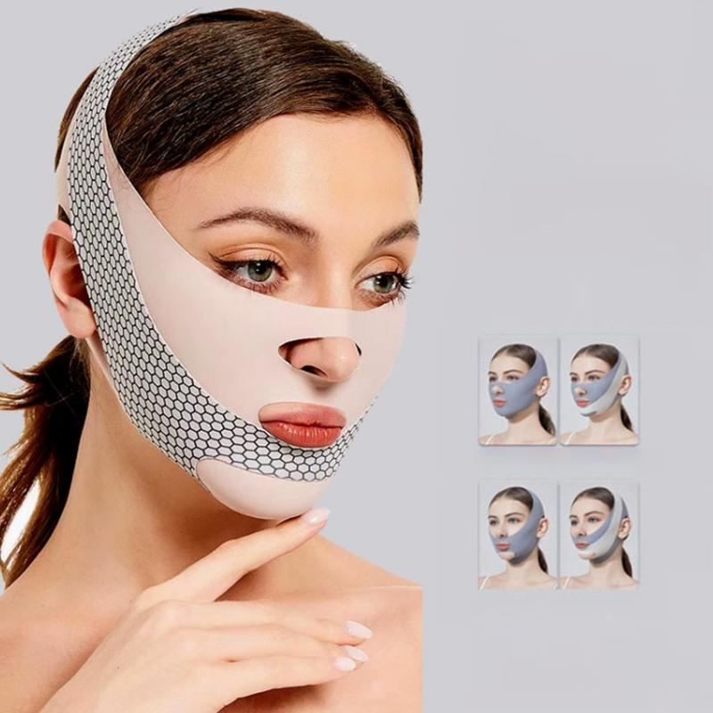 

Женский бандаж для подбородка, щек, лица, подтягивающий пояс, V-образный корректор для лица, ремешок против морщин, уход за кожей, косметические инструменты розовый