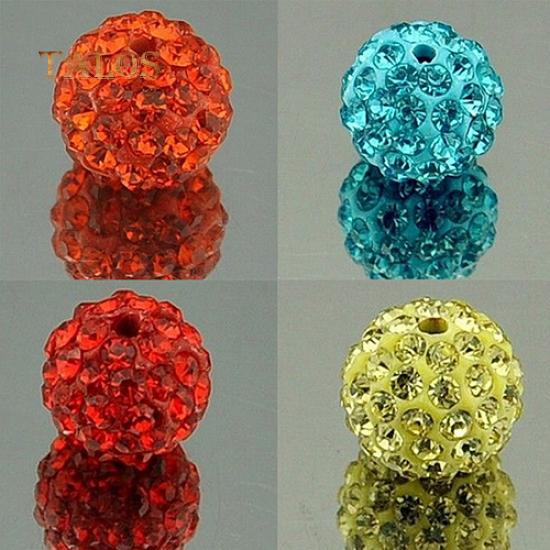 20Pcs 10mm Czech Crystal Stones Pave Clay Round Disco Ball Spacer Beads Accessories