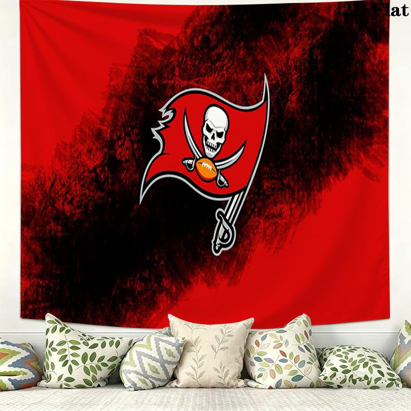 Tampa Bay Buccaneers Logo Wall Tapestry Aesthetic Wall Hanging Printed Fabric Blanket Decorative Tapestries for Bedroom Living Room Home Decor