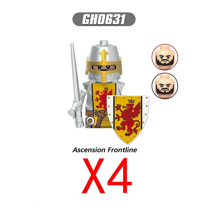 MOC Medieval Building Blocks Castle Knights Army Soldiers Warrior Accessories Warhorse Helmets Shields Armor Toy Gifts S036 DIY