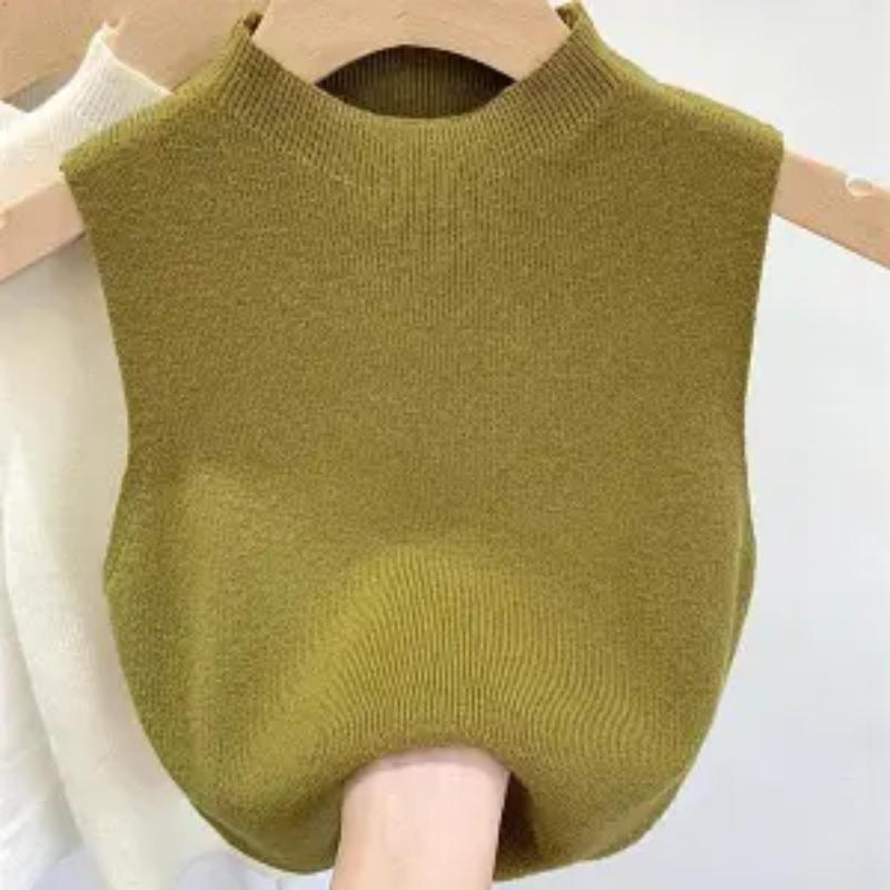 Women Knitted Tank Top Summer Fall Slim Sweater Short Sleeveless Solid Spring Autumn Sweaters Pullovers