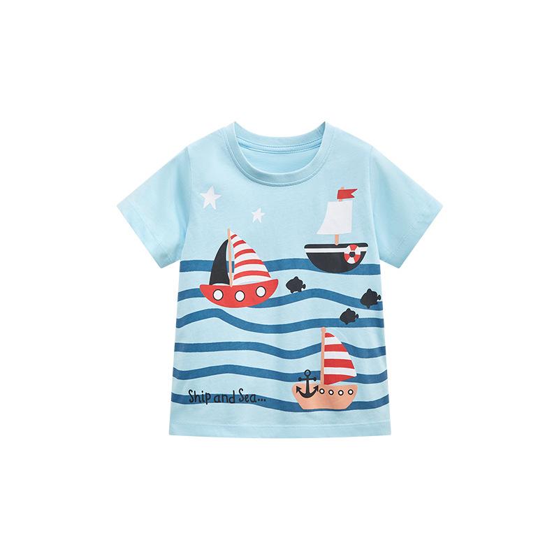 Children's Round Neck T-shirt Style Cartoon Boys' Tops Summer New Children's Short-sleeved T-shirt