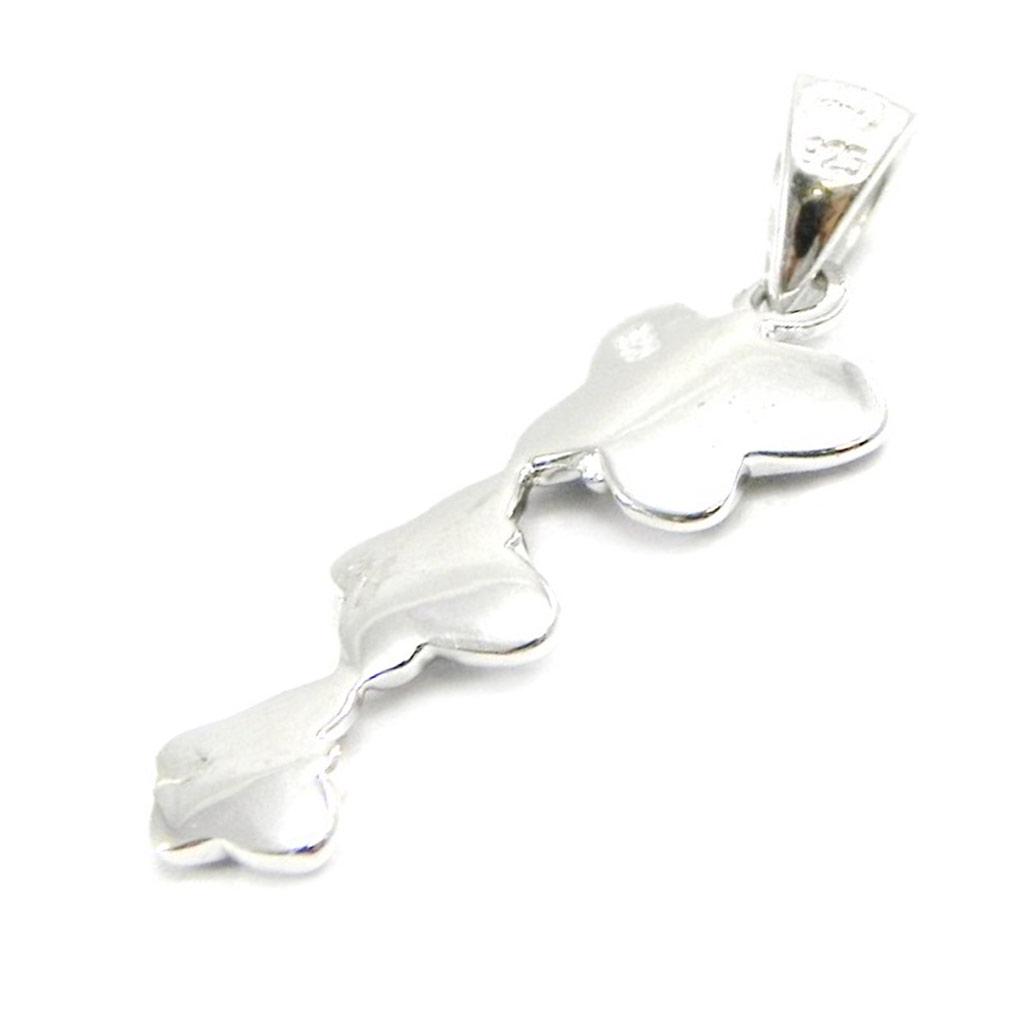 Les Trésors De Lily [I3921] - Silver Pendant 'Dance of Butterflies' Silver (rhodium-plated) - 22x10 Mm