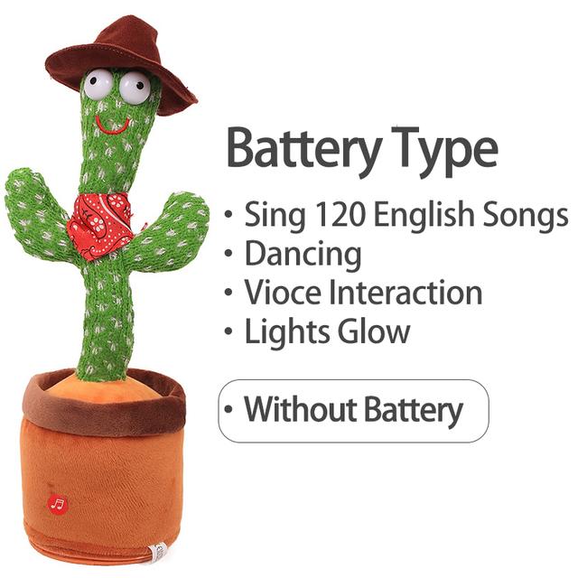 Dancing Cactus Electron Plush Toy Luminous Talking Twisting Cactus Doll Sound Record Repeat Toy Kid Education Toy Christmas Gift