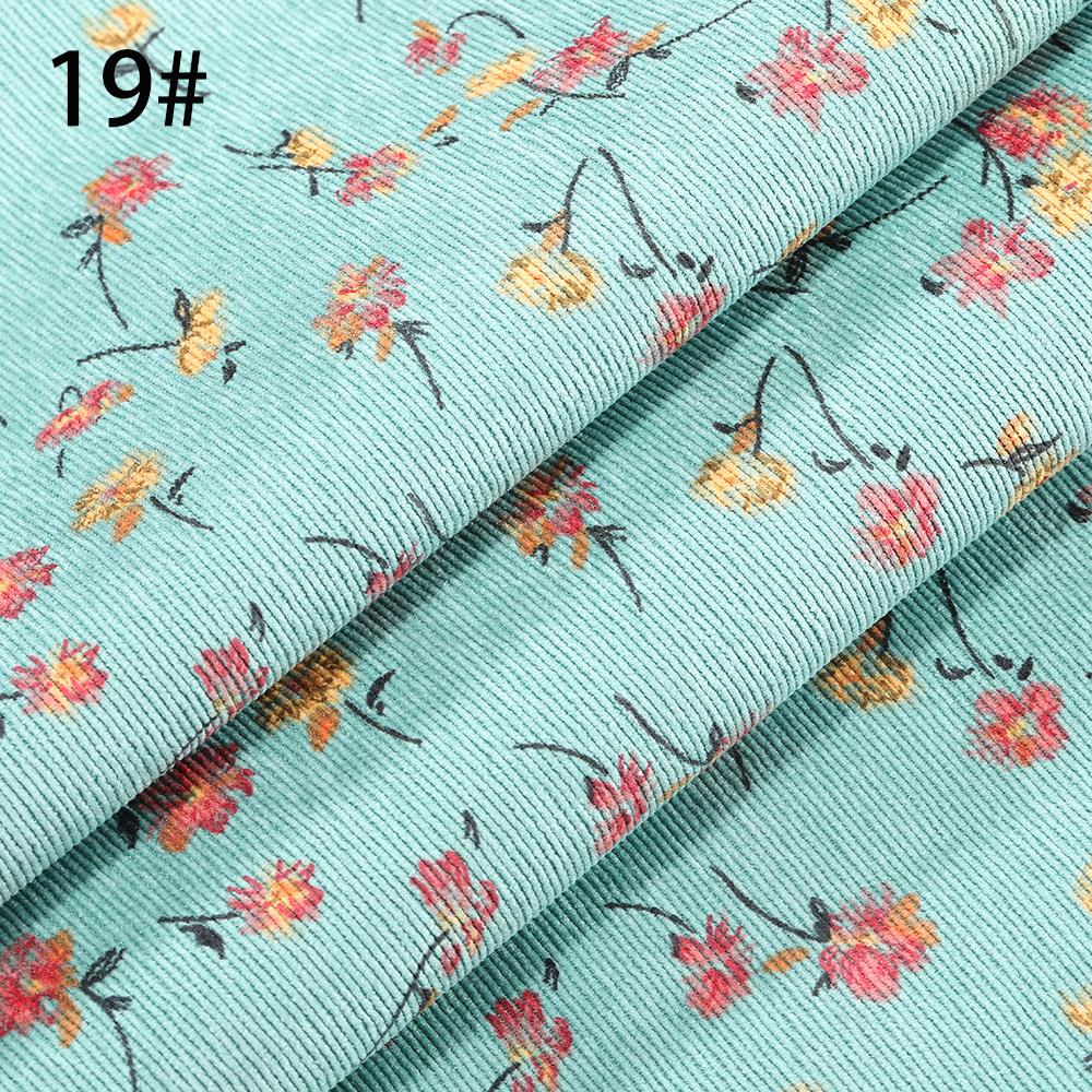 

100*150CM Corduroy fabric small flower Polyester print cloth fashion Women s dress DIY clothing handmade Sewing quilting Luggage 100x150cm
