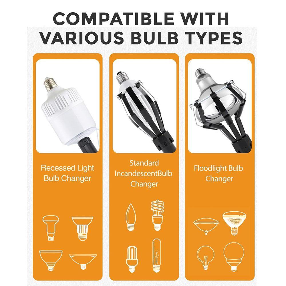 1/3Pcs Aluminum Zinc Zinc Alloy Light Bulb Changing Tool Telescopic Rod Bulb Removal Tool  High Ceilings