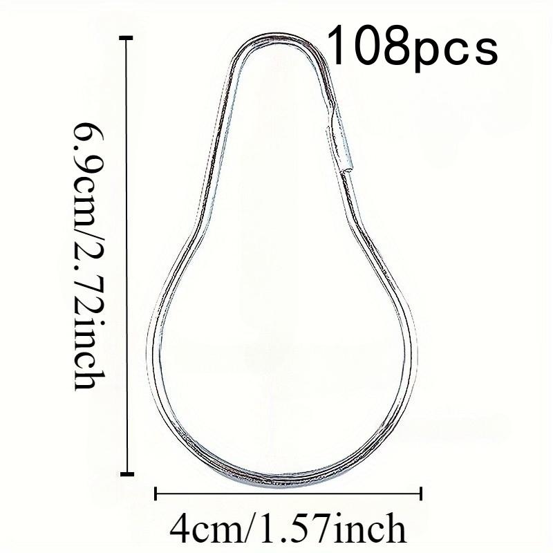 

Gourd-Shaped Curtain Hooks, Rust-Proof Durable, 108pcs Stainless Steel 108pcs