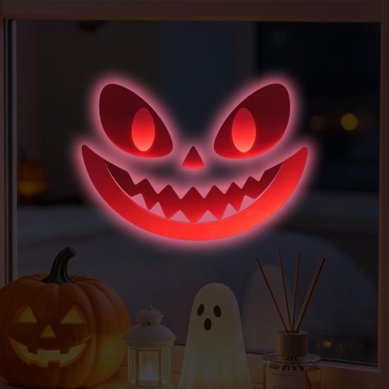 Halloween Ghost Face Decorations Glow In The Dark Sticker, Self-adhesive Shape Decals, Peel And Stick Decals Waterproof PVC Stickers, for Walls