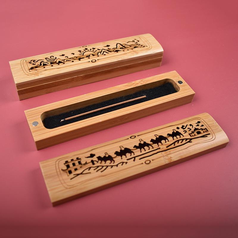 Portable Bamboo Incense Burner for Travel, Home, & Study - Holds Sandalwood & Agarwood, Short Style Design
