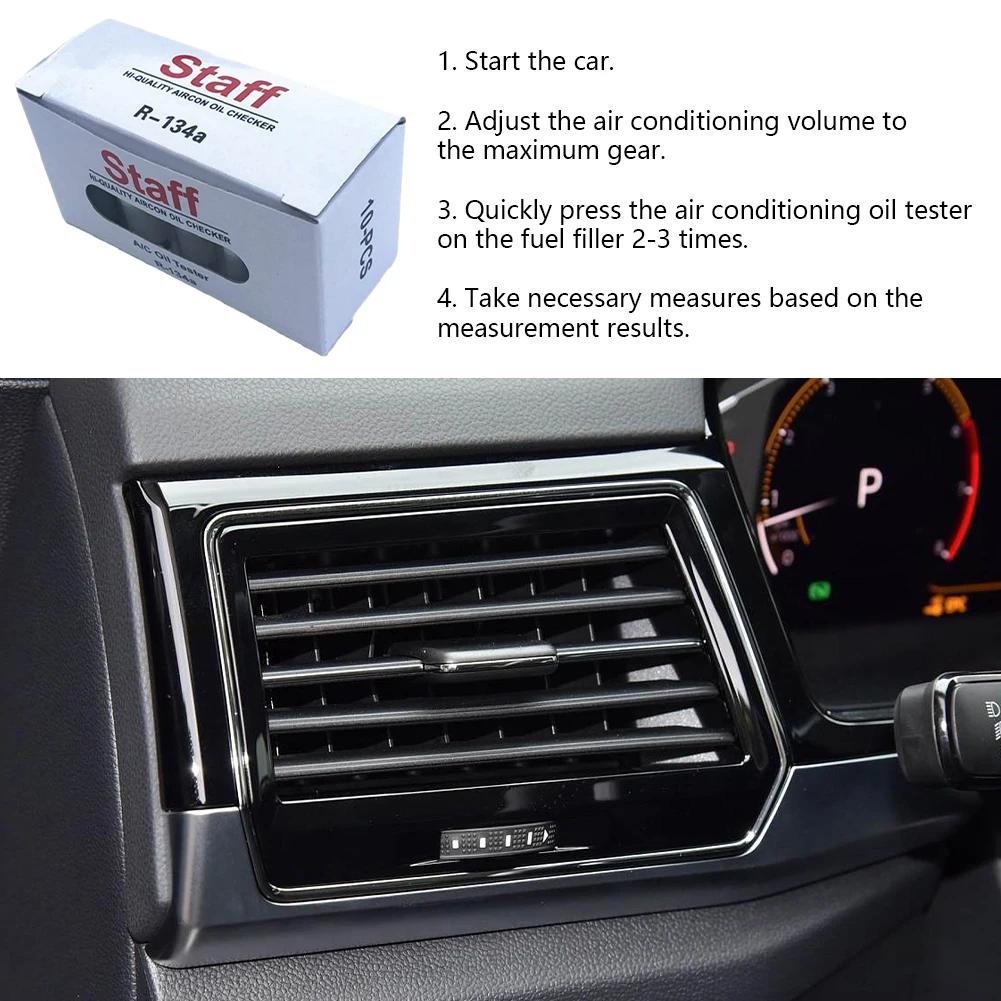 10/5/1Pc Car Aircon Oil Checker R134A Auto Air Conditioning System Refrigeration Oil Testing Instrument A/C Oil Test Cotton Tool