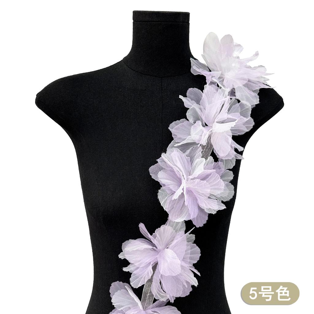 Colorful Gradual Change Gauze Three-Dimensional Flower Clothing With Shoes, Hats, Bags, Children'S Clothing Accessories, Decorative Flowers