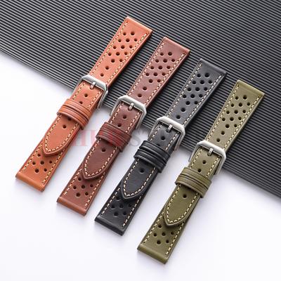 20mm 22mm Universal Vintage Genuine Cowhide Strap Men Women Calfskin WatchBand Breathable Bracelet Sport Wristbelt Accessories