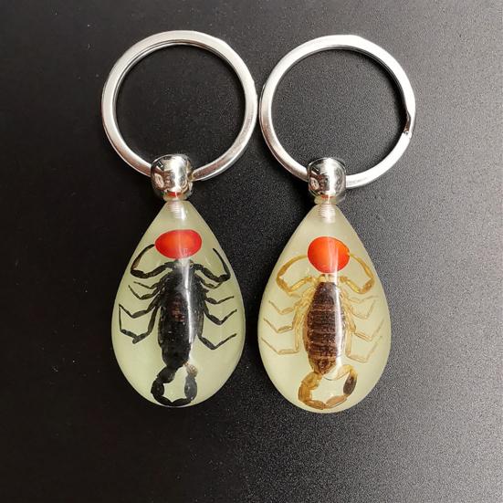 Schlüsselanhänger Anhänger Dekorativ Exquisit Leuchtet im Dunkeln Krebse Ameisen Spinne Skorpion Schlüsselring Anhänger für Männer