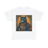 Vintage Style Cat Art T Shirt Adult Hipster Medieval Knight Cartoon Tee Humor