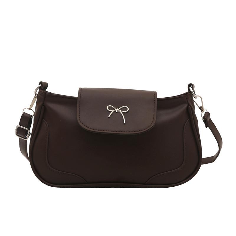 Shoulder Compact Pu Bag With Bow Decoration And Inner Layer For Commuting Daily