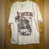 Joker Queen of Hearts Skull Graphic Tee White Gothic Streetwear Unisex