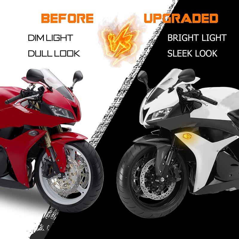 For Yamaha Large Displacement Motorcycles Flush Mount LED Turn Signals Smoke Lens Lamp