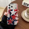 Five Pointed Star Heart-shaped Pattern Phone Case For IPhone 11 12 13 Pro 14 15 PIus 16 17 Pro Max 17Air Case Soft Clear Cover
