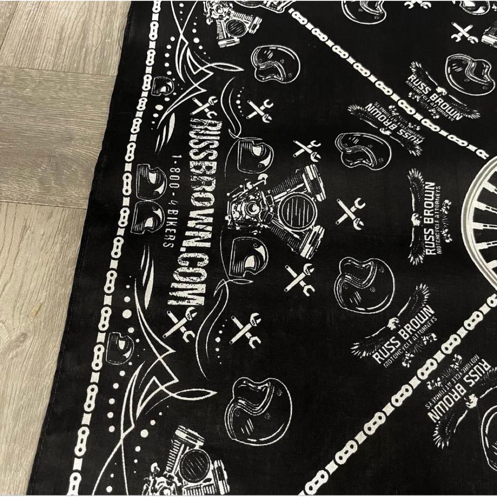 Used Vintage Ras Brown Bandana Tattoo Studio Yamada Ren Scarf Harley Motorcycle