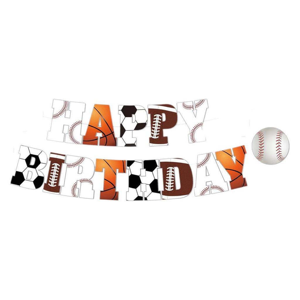 In-Stock Mixed Sports Party Decorations: Football, Basketball, Rugby Paper Plates & Tablecloths
