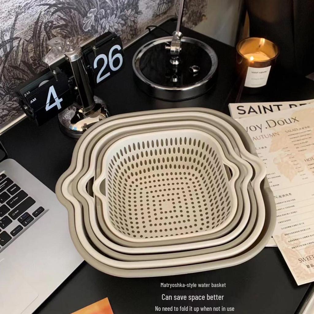 Double-Layer 8-Piece Thickened Vegetable Washing & Draining Basket Set