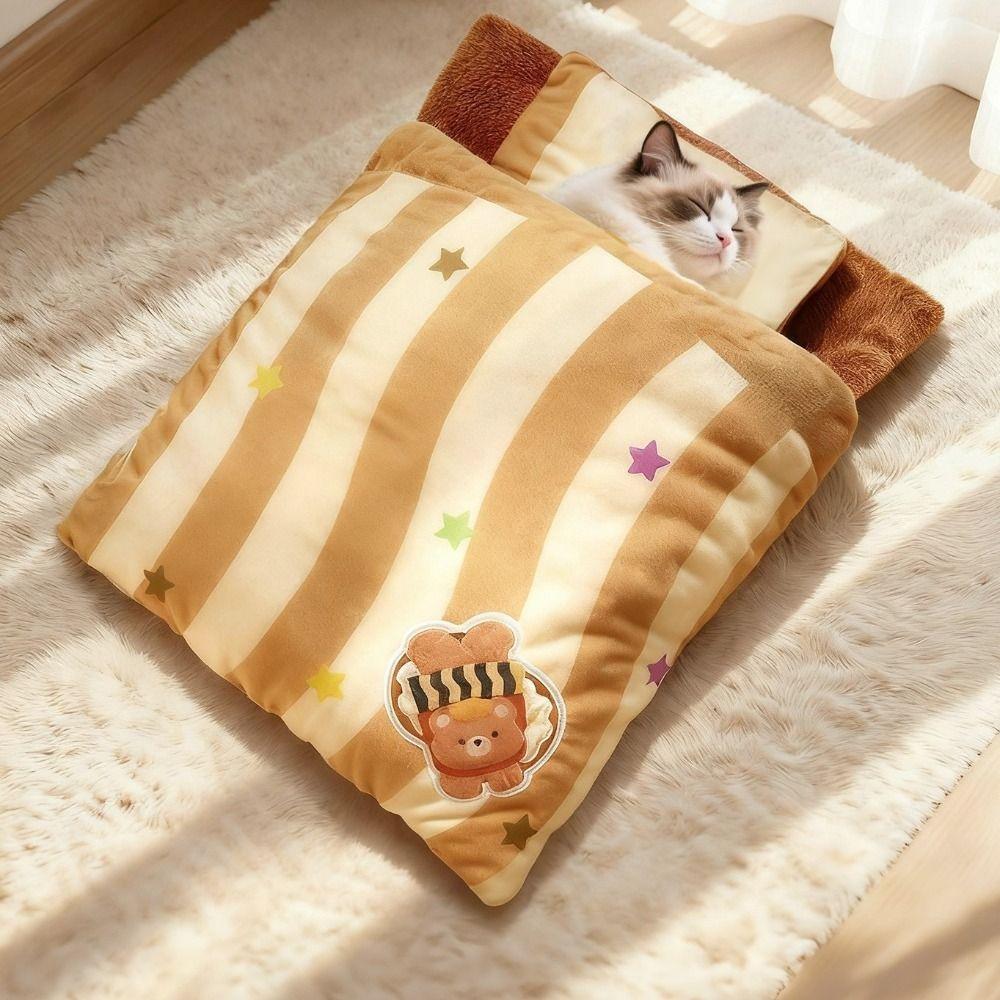 Thickened Cat Nest Bed Warm Pet Tunnel Bag Pet Accessories Cozy Cave Mat  Indoor