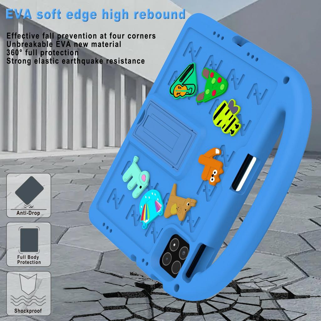 For Xiaomi Poco Pad X1/Pad 8 Pro/Pad 8/Pad 7 Pro/Pad 7 Kickstand Case Cartoon Design Anti-Drop EVA+PC Tablet Cover with Strap for Kids