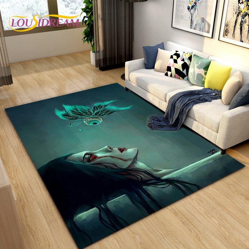 

3D готический череп призрак ужасный коврик большой, ковер для гостиной, спальни, дивана, коврик для украшения, детский нескользящий напольный коврик 40x60cm