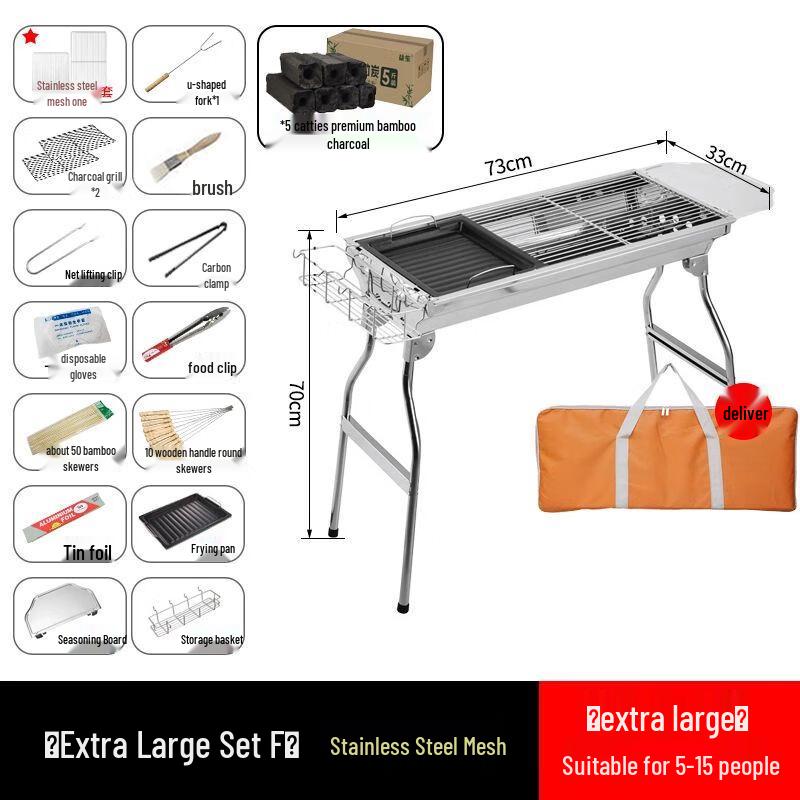 Folding Outdoor Portable Charcoal BBQ Grill