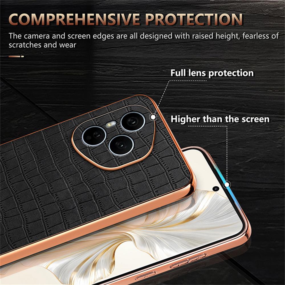 AZNS For Honor 400 Pro 5G (Global) Case Electroplating Crocodile Texture PU+TPU Phone Cover