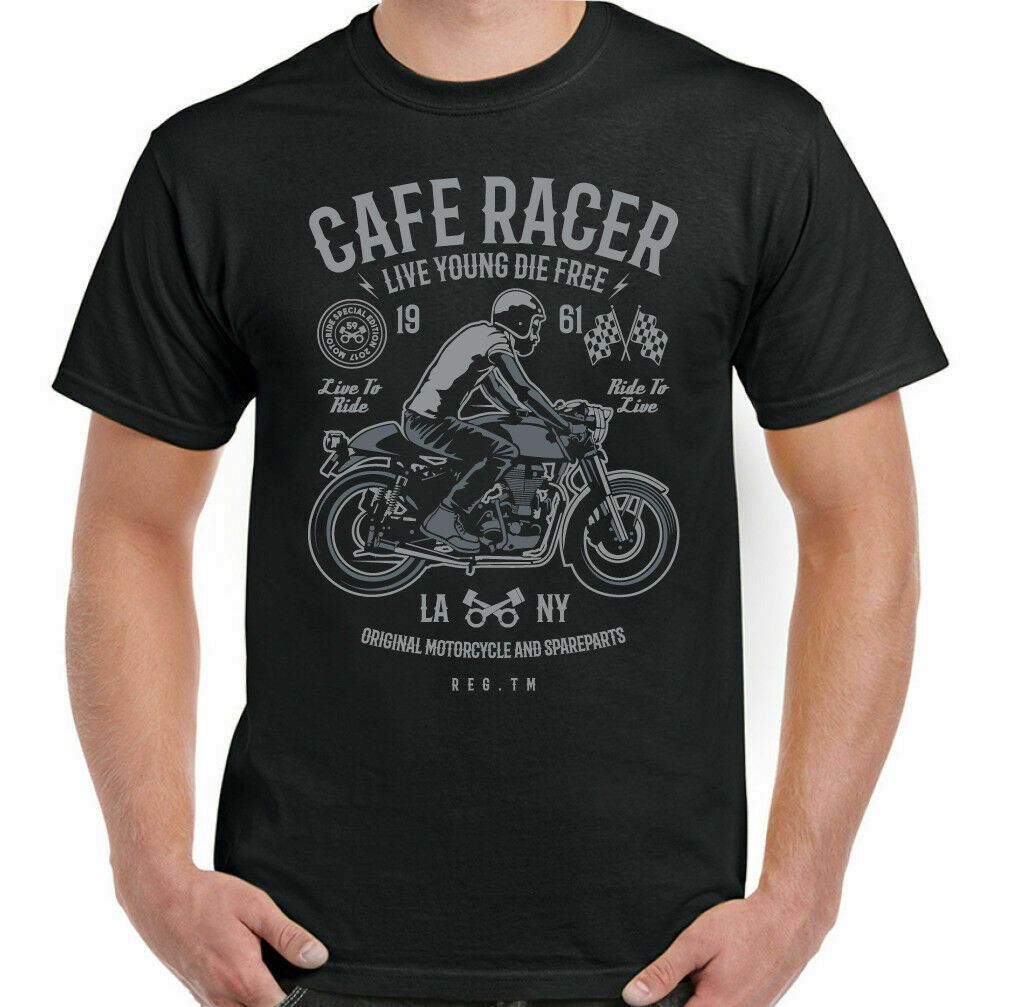 Футболка Cafe Racer Мужская Байкерская Смешная Мотоцикл Мотоциклист Энтузиаст Велосипед S разноцветный